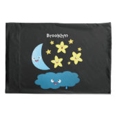 Kute zingsterren, maan en cloud cartoon kussensloop (Achterkant)