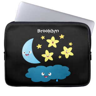 Kute zingsterren, maan en cloud cartoon laptop sleeve