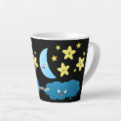 Kute zingsterren, maan en cloud cartoon latte mok (Rechterhoek)