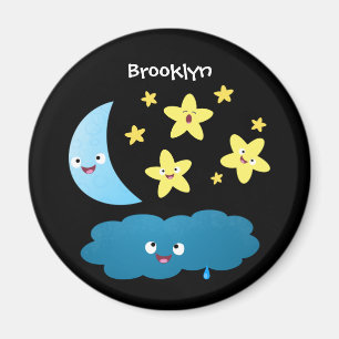 Kute zingsterren, maan en cloud cartoon magneet