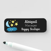 Kute zingsterren, maan en cloud cartoon naamplaatje (In situ)