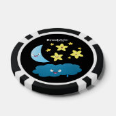 Kute zingsterren, maan en cloud cartoon poker chips (Enkel)