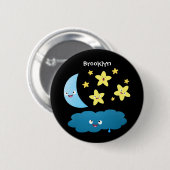 Kute zingsterren, maan en cloud cartoon ronde button 5,7 cm (Voorkant /achterkant)