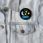 Kute zingsterren, maan en cloud cartoon ronde button 5,7 cm (In situ)