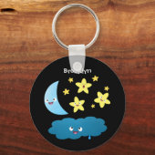Kute zingsterren, maan en cloud cartoon sleutelhanger (Voorkant)