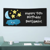 Kute zingsterren, maan en cloud cartoon spandoek (Beurs)