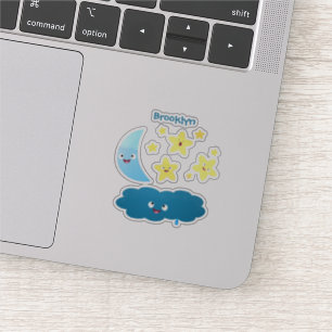 Kute zingsterren, maan en cloud cartoon sticker