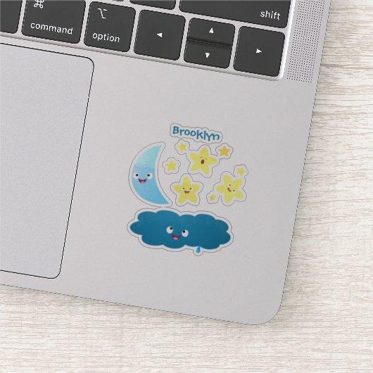 Kute zingsterren, maan en cloud cartoon sticker (Detail)