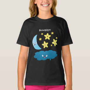 Kute zingsterren, maan en cloud cartoon t-shirt