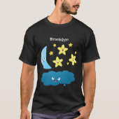 Kute zingsterren, maan en cloud cartoon t-shirt (Voorkant)