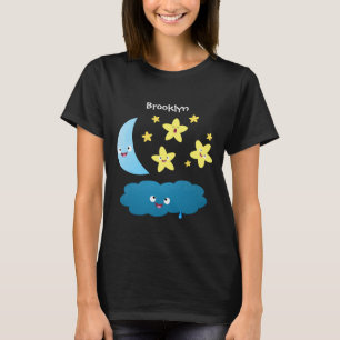 Kute zingsterren, maan en cloud cartoon t-shirt