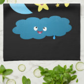 Kute zingsterren, maan en cloud cartoon theedoek (Gevouwen)