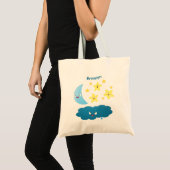 Kute zingsterren, maan en cloud cartoon tote bag (Voorkant (product))