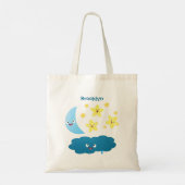 Kute zingsterren, maan en cloud cartoon tote bag (Achterkant)