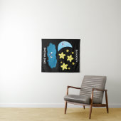 Kute zingsterren, maan en cloud cartoon wandkleed (In Situ (horizontaal))