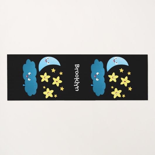 Kute zingsterren, maan en cloud cartoon yogamat (Achterkant (horizontaal))