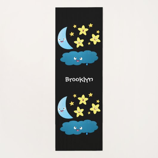 Kute zingsterren, maan en cloud cartoon yogamat (Achterkant)