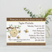 Kute zoals Can Bee Baby shower Invitation Kaart (Staand voorkant)