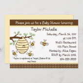 Kute zoals Can Bee Baby shower Invitation Kaart (Voorkant / Achterkant)