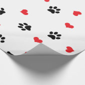 Kute, zoet, zwart, rood hartpatroon cadeaupapier (Hoek)