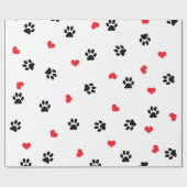 Kute, zoet, zwart, rood hartpatroon cadeaupapier (Vlak)