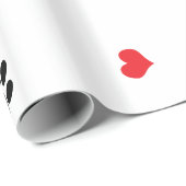 Kute, zoet, zwart, rood hartpatroon cadeaupapier (Rol Hoek)