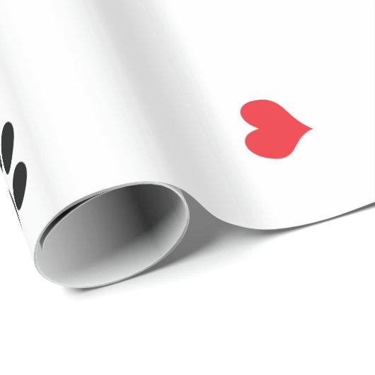 Kute, zoet, zwart, rood hartpatroon cadeaupapier (Rol Hoek)