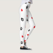 Kute, zoet, zwart, rood hartpatroon leggings (Rechts)