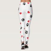 Kute, zoet, zwart, rood hartpatroon leggings (Achterkant)