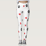 Kute, zoet, zwart, rood hartpatroon leggings<br><div class="desc">Kute vormgeving met zwarte poten en rode harten. Ideaal voor het dierenvriend.</div>