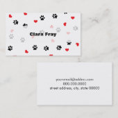 Kute, zoet, zwart, rood hartpatroon visitekaartje (Voorkant / Achterkant)