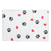 Kute, zoete, heldere dierenpoot en rood hartpatroo kussensloop (Achterkant)