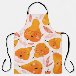 Kute zomer naadloos met oranje peren. Fu Schort