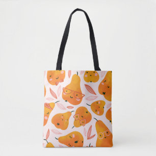Kute zomer naadloos met oranje peren. Fu Tote Bag