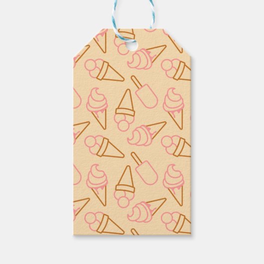 Kute zomerfood met omtrek-ijscontouren cadeaulabel (Voorkant)