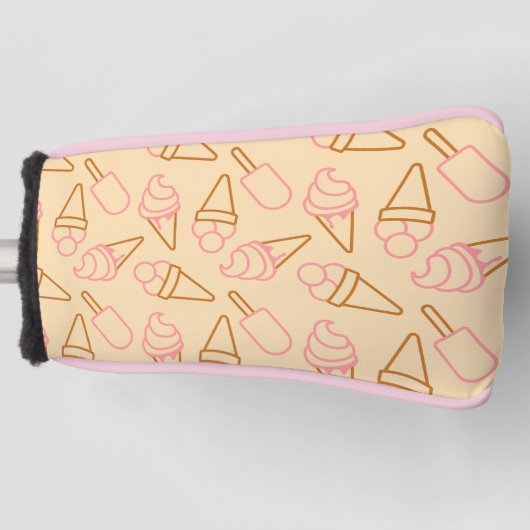 Kute zomerfood met omtrek-ijscontouren golfheadcover (Voorkant)