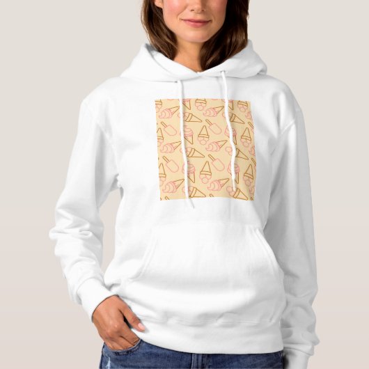 Kute zomerfood met omtrek-ijscontouren hoodie (Voorkant)