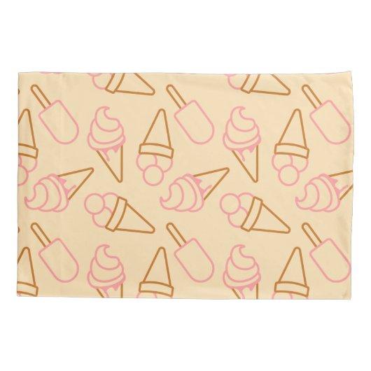 Kute zomerfood met omtrek-ijscontouren kussensloop (Achterkant)