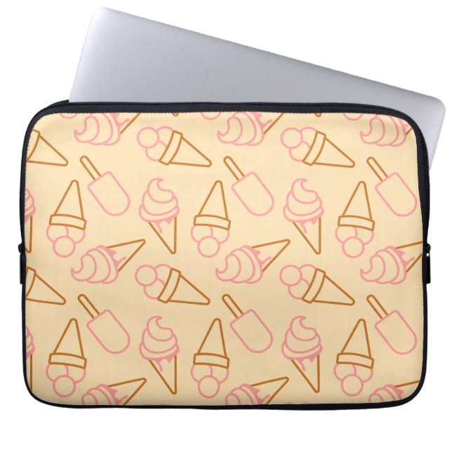 Kute zomerfood met omtrek-ijscontouren laptop sleeve (Voorkant)