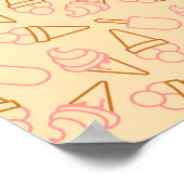 Kute zomerfood met omtrek-ijscontouren poster (Hoek)