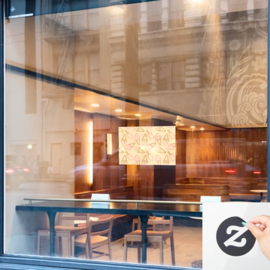 Kute zomerfood met omtrek-ijscontouren raamsticker (Cafe Raam)