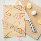 Kute zomerfood met omtrek-ijscontouren theedoek (Quarter Fold)