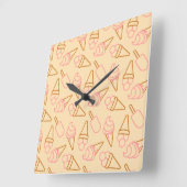 Kute zomerfood met omtrek-ijscontouren vierkante klok (Hoek)