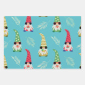 Kute zomergnomen met vruchtpatroon inpakpapier vel (Voorkant 3)