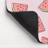 Kute zomerwatermeloenpatroonpastelroze en blauw muismat (Hoek)
