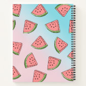 Kute zomerwatermeloenpatroonpastelroze en blauw notitieboek (Achterkant)