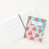 Kute zomerwatermeloenpatroonpastelroze en blauw notitieboek (Binnen)