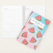 Kute zomerwatermeloenpatroonpastelroze en blauw planner (Display)