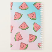 Kute zomerwatermeloenpatroonpastelroze en blauw planner (Achterkant)