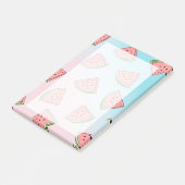 Kute zomerwatermeloenpatroonpastelroze en blauw post-it® notes (Schuin)